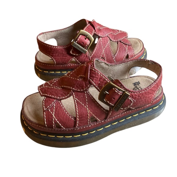 Dr. Martens Vintage 2005 Burgundy Sandals NIB - Picture 5 of 8